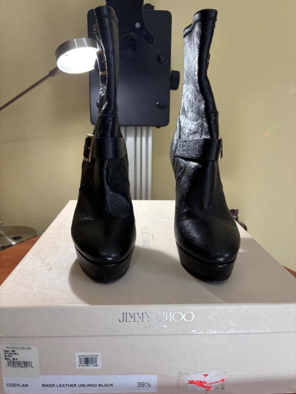 Jimmy Choo Dylan Black Biker Leather Boots